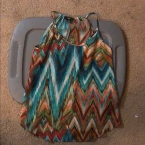 Multi colored sheer flowy tank